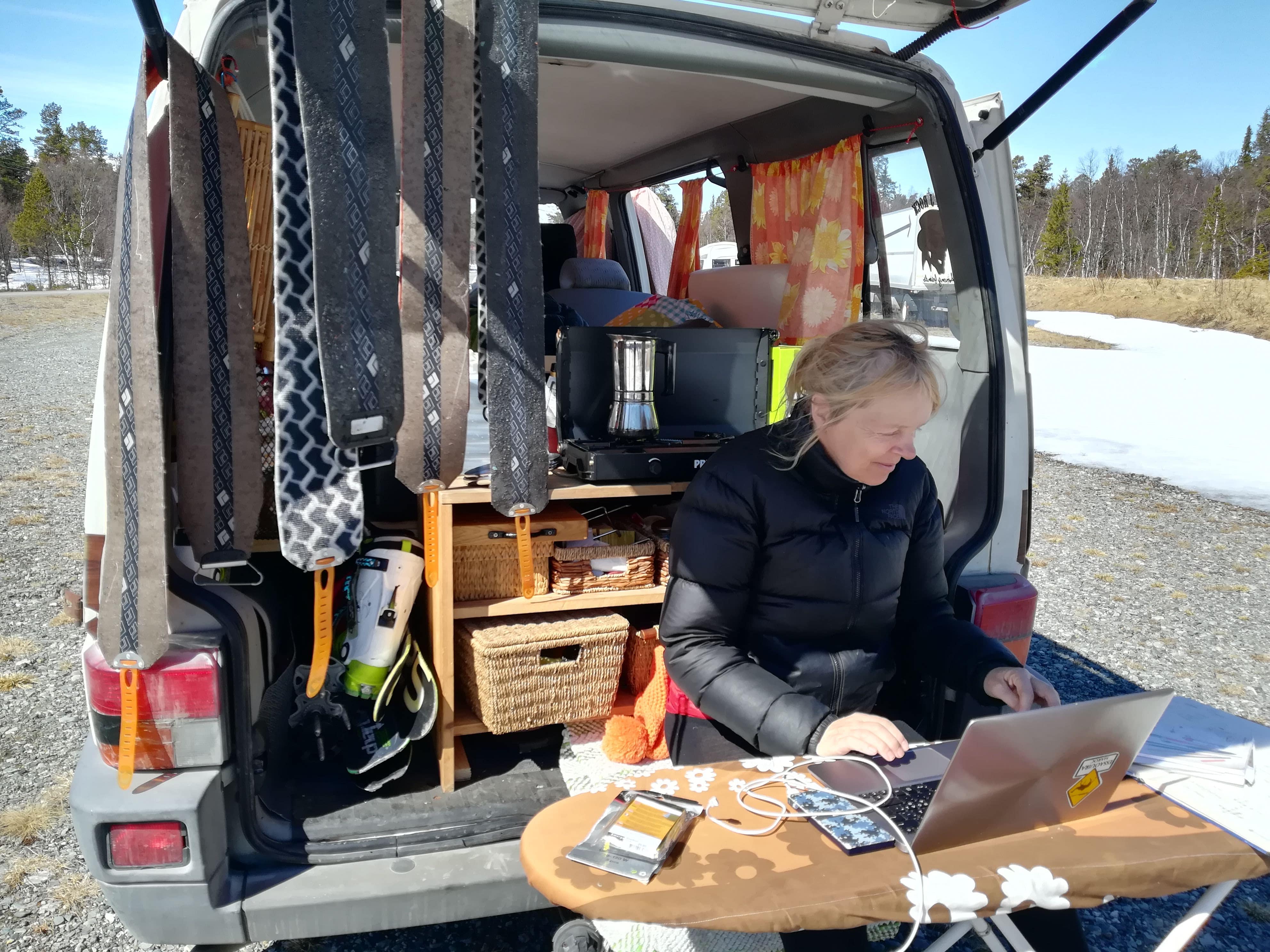 Living in the camper van – even ironing on a makeshift board